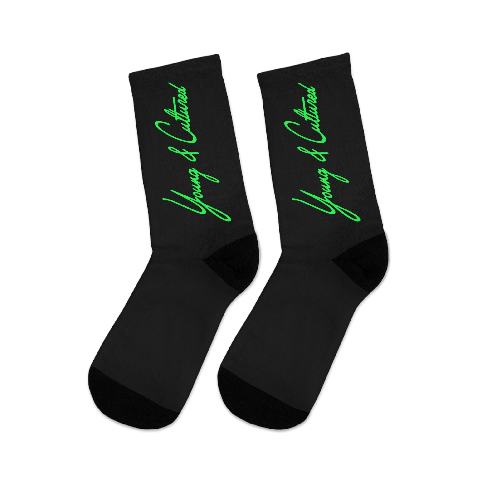 Neon Green Signature Logo Socks