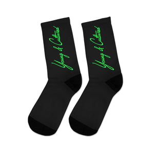 Neon Green Signature Logo Socks